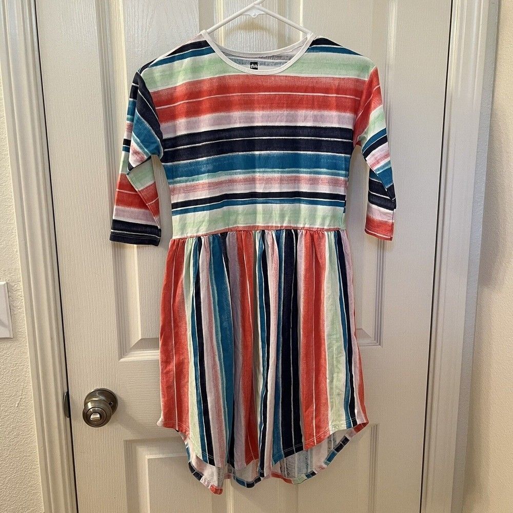Tea Collection 3/4 Sleeve Striped Midi Dress Sweden Girls Size 12